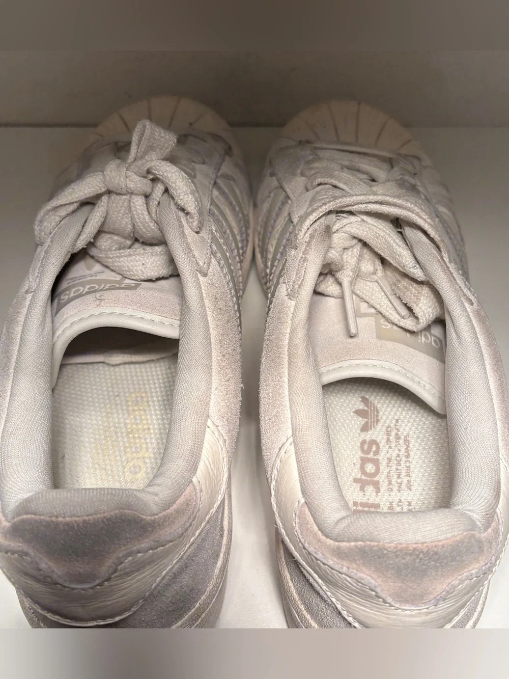 Adidas Women's Superstar XLG Essence in White Tint Chunky Platform Sneaker 7.5